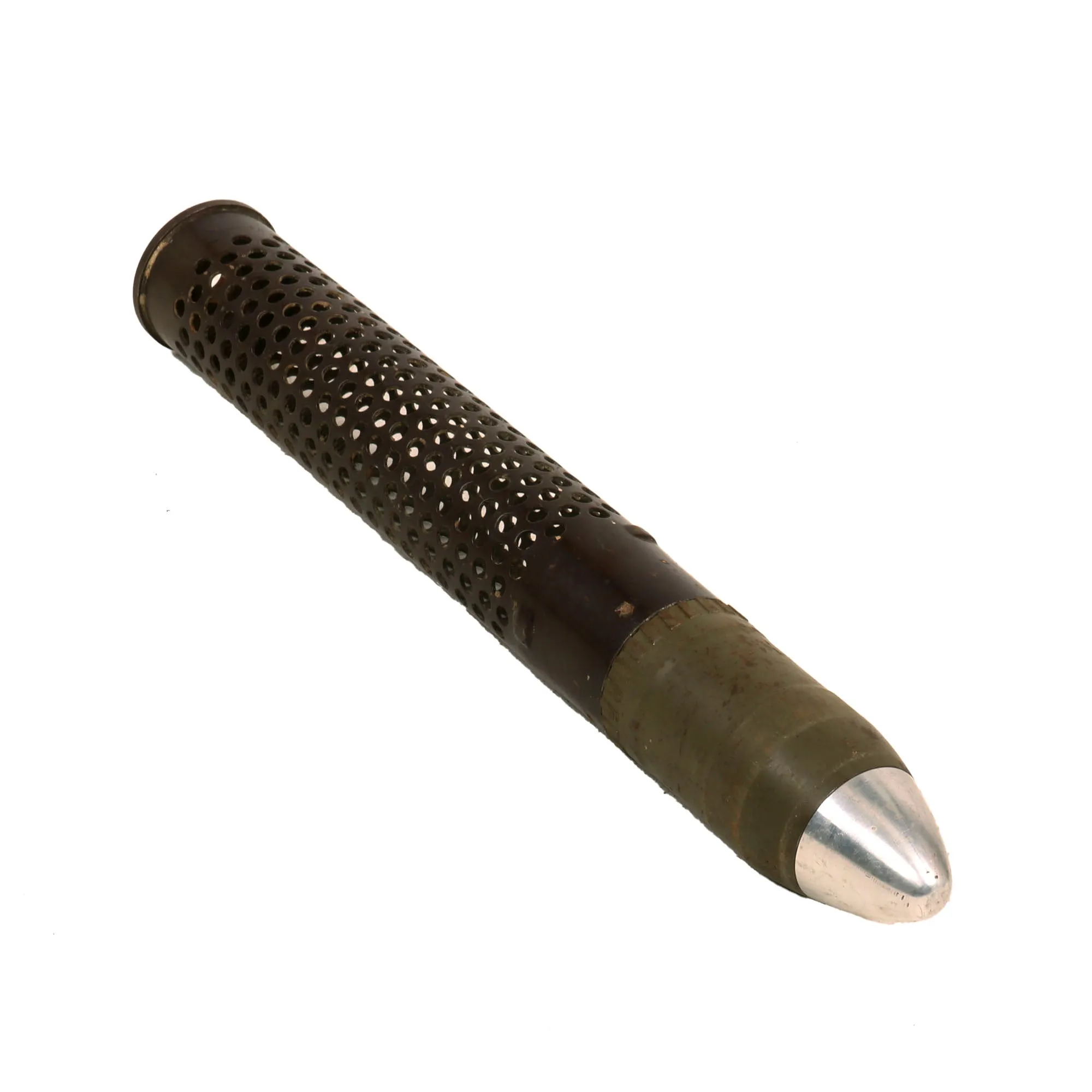 Original U.S. WWII 1945 Dated Paratrooper M18 Recoilless Rifle with Field Cover, 57mm Round in Canister & More - Inert