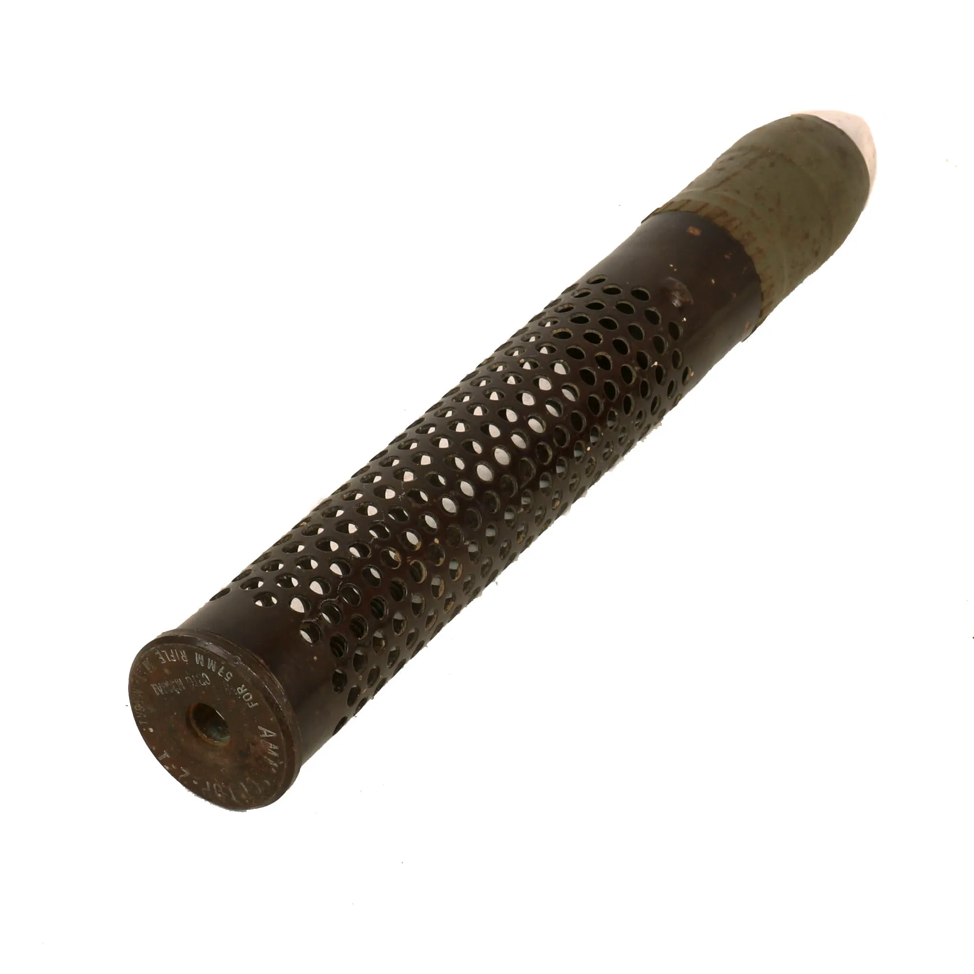 Original U.S. WWII 1945 Dated Paratrooper M18 Recoilless Rifle with Field Cover, 57mm Round in Canister & More - Inert