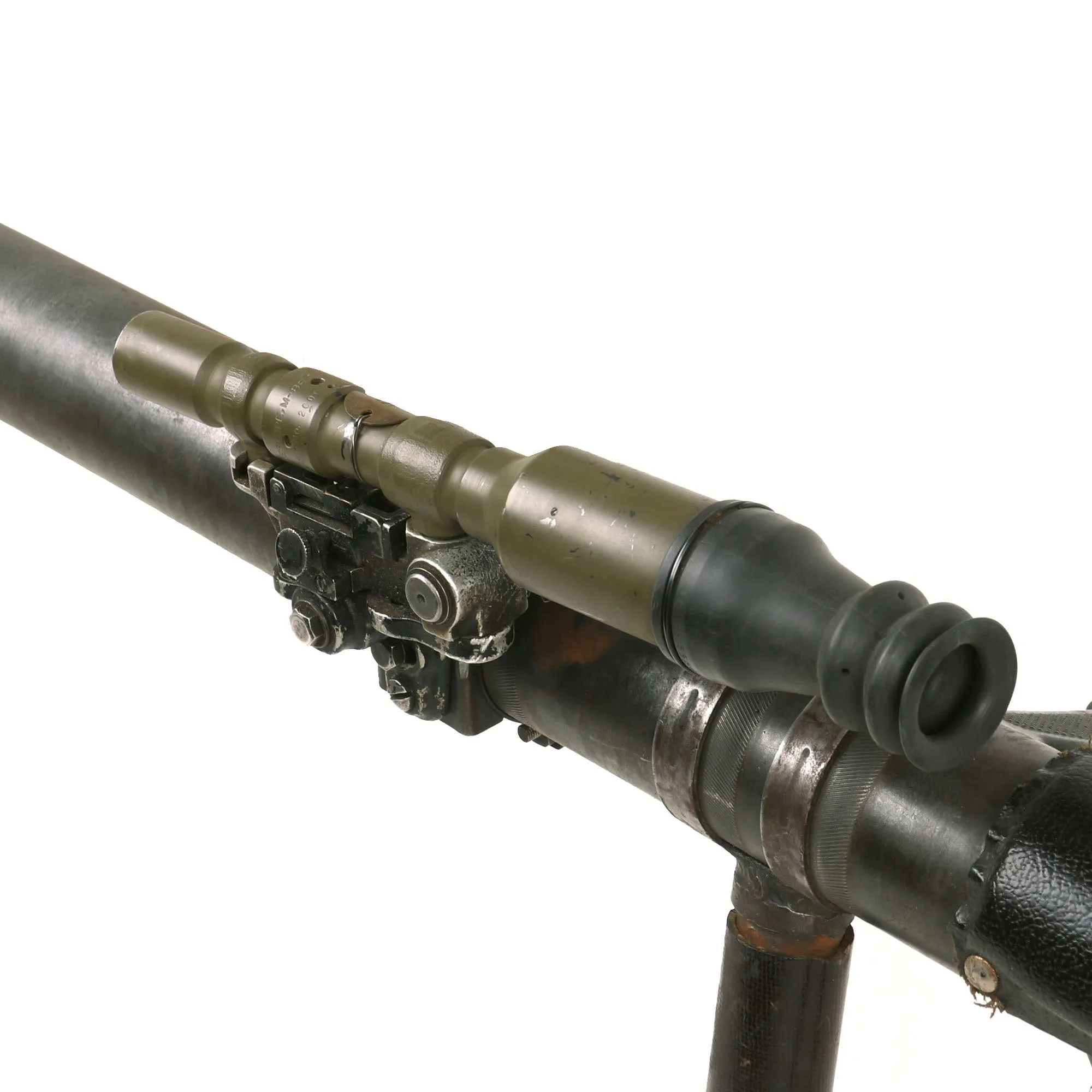 Original U.S. WWII 1945 Dated Paratrooper M18 Recoilless Rifle with Field Cover, 57mm Round in Canister & More - Inert