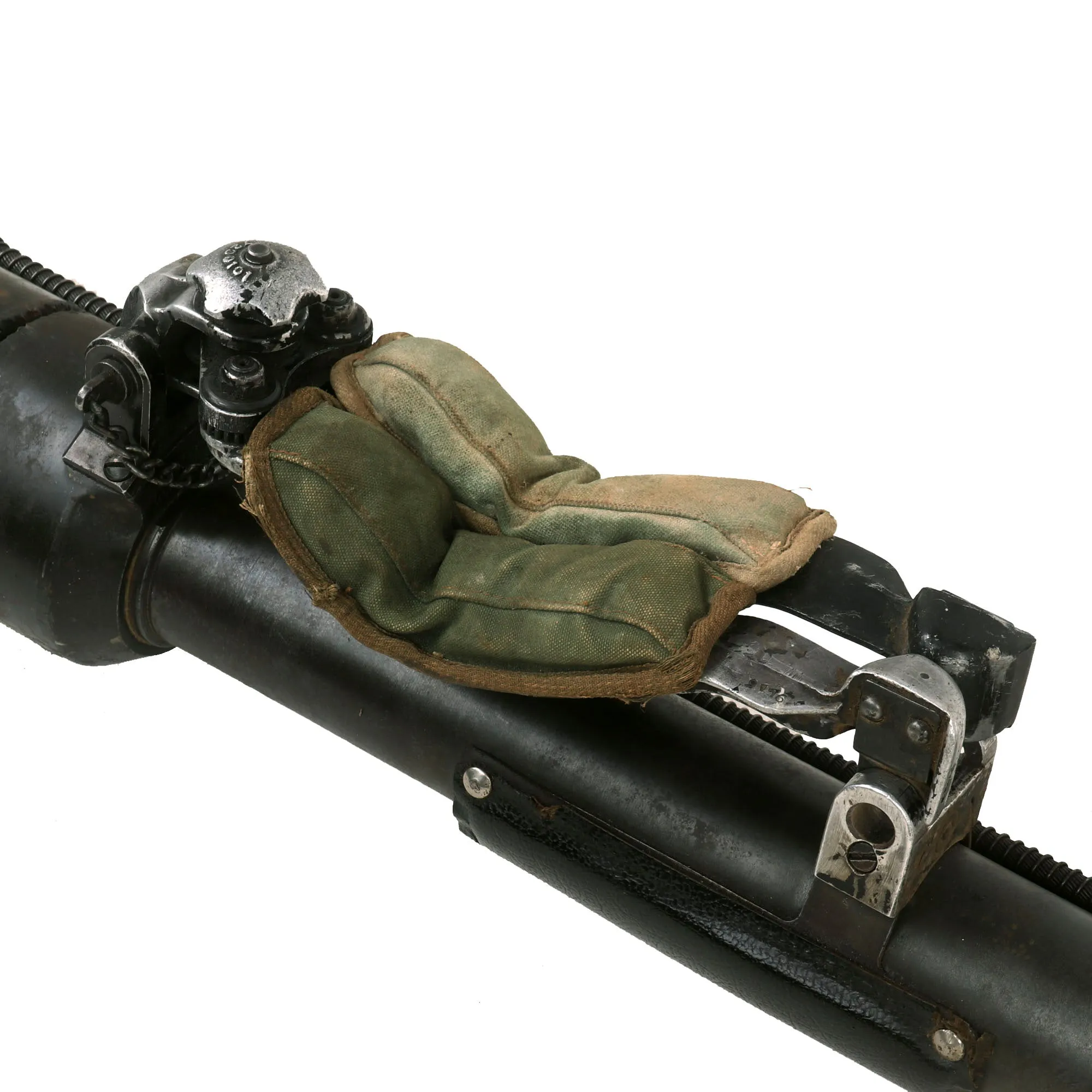 Original U.S. WWII 1945 Dated Paratrooper M18 Recoilless Rifle with Field Cover, 57mm Round in Canister & More - Inert