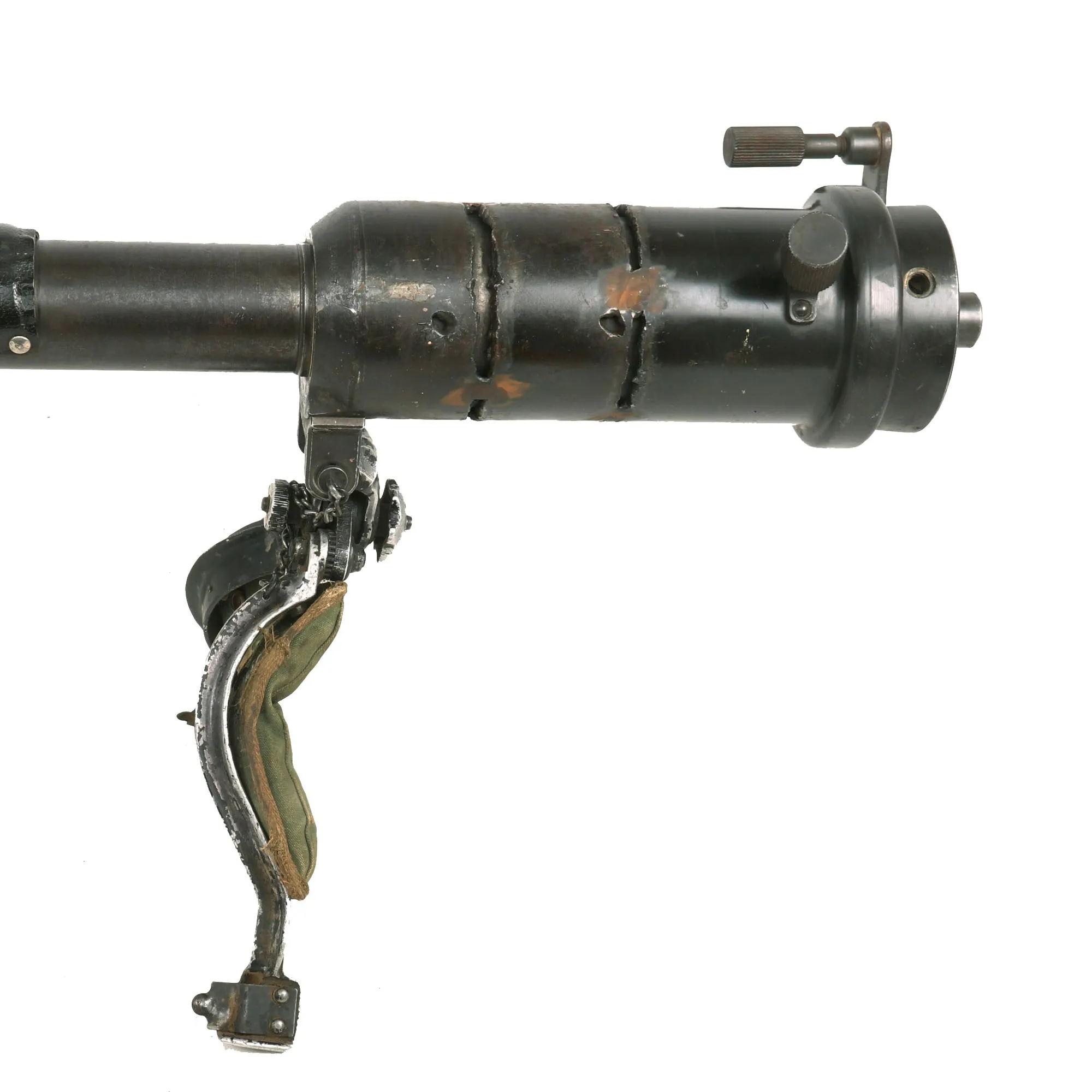 Original U.S. WWII 1945 Dated Paratrooper M18 Recoilless Rifle with Field Cover, 57mm Round in Canister & More - Inert