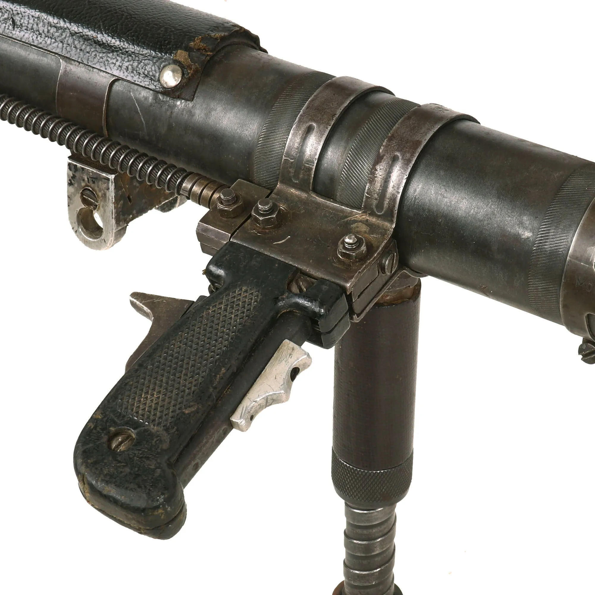 Original U.S. WWII 1945 Dated Paratrooper M18 Recoilless Rifle with Field Cover, 57mm Round in Canister & More - Inert
