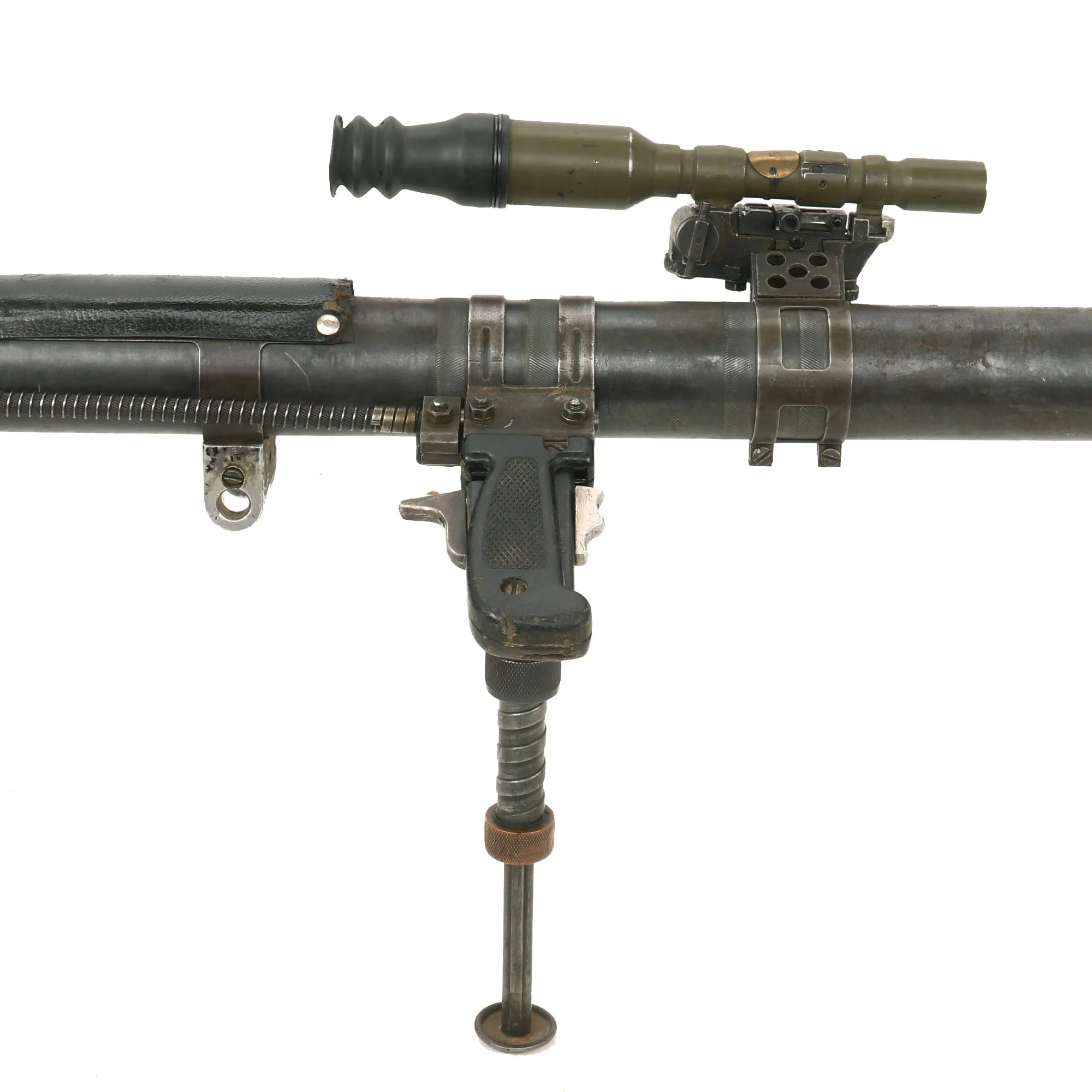 Original U.S. WWII 1945 Dated Paratrooper M18 Recoilless Rifle with Field Cover, 57mm Round in Canister & More - Inert
