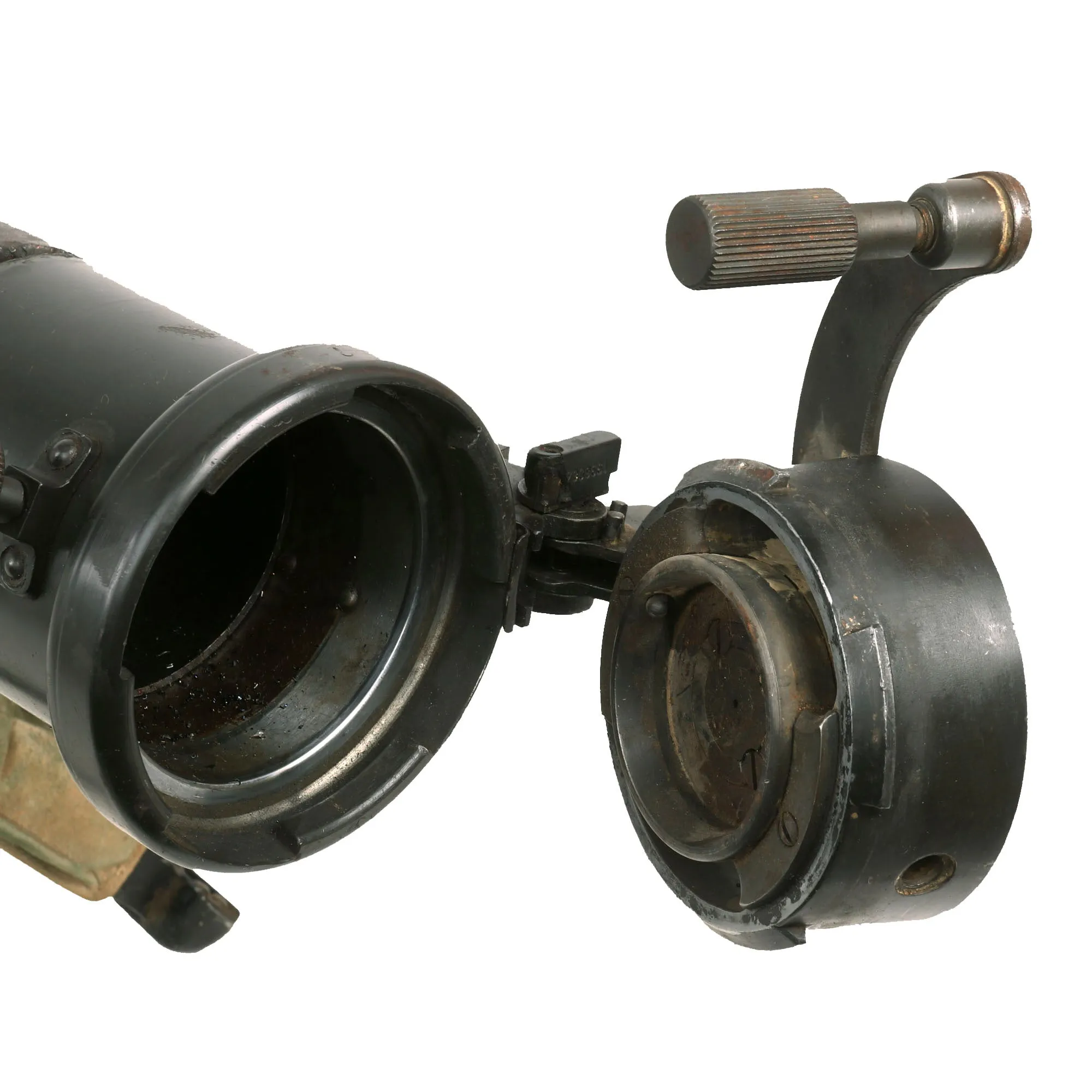 Original U.S. WWII 1945 Dated Paratrooper M18 Recoilless Rifle with Field Cover, 57mm Round in Canister & More - Inert