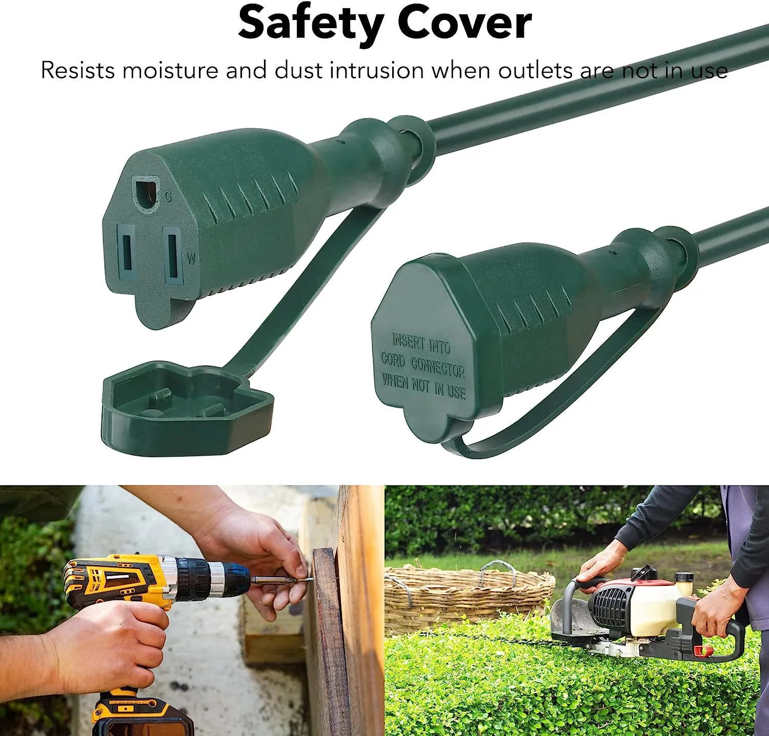 Outdoor Extension Power Cord 1 to 3 Splitter Watproof 25 ft Multi Grounded Outlets Bn-link