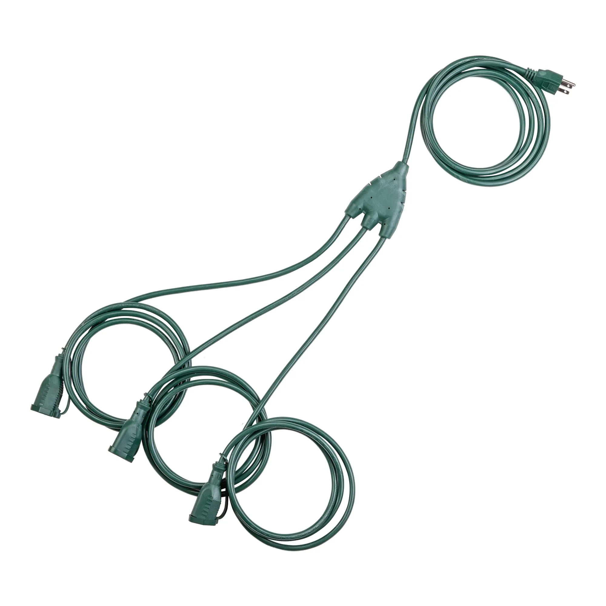 Outdoor Extension Power Cord 1 to 3 Splitter Watproof 25 ft Multi Grounded Outlets Bn-link