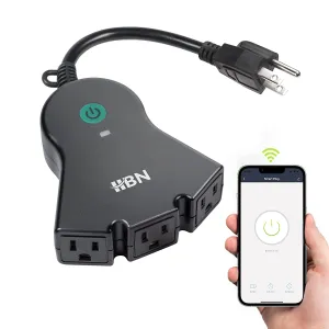 Outdoor Smart Plug Wi-Fi Heavy Duty Outlet with 3 Independent Outlets Compatible Function HBN