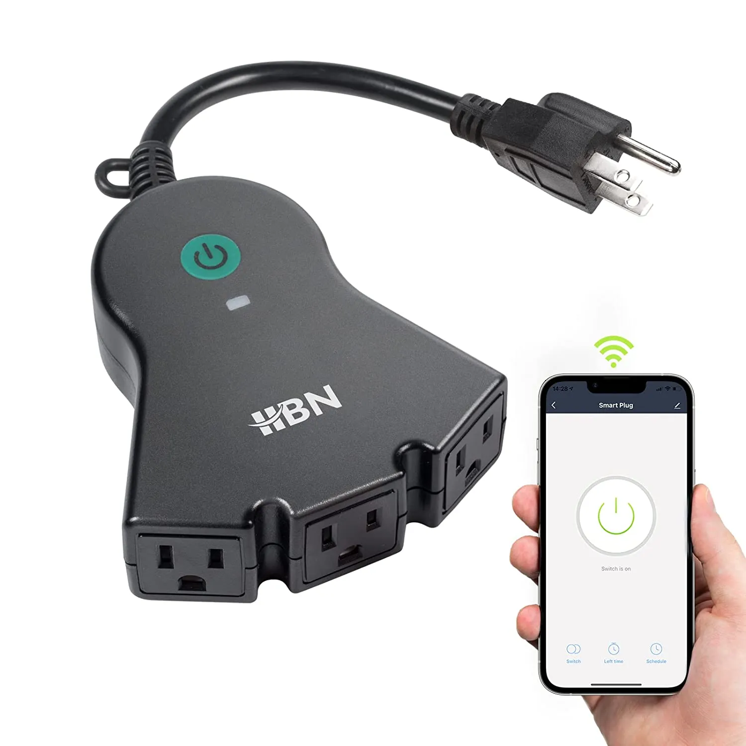 Outdoor Smart Plug Wi-Fi Heavy Duty Outlet with 3 Independent Outlets Compatible Function HBN