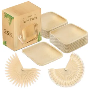 Palm Leaf Plates Biodegradable Plates Wood Plates Eco Friendly Disposable Plates With 25