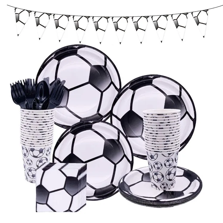 Party Tableware | Soccer | 16 Guests