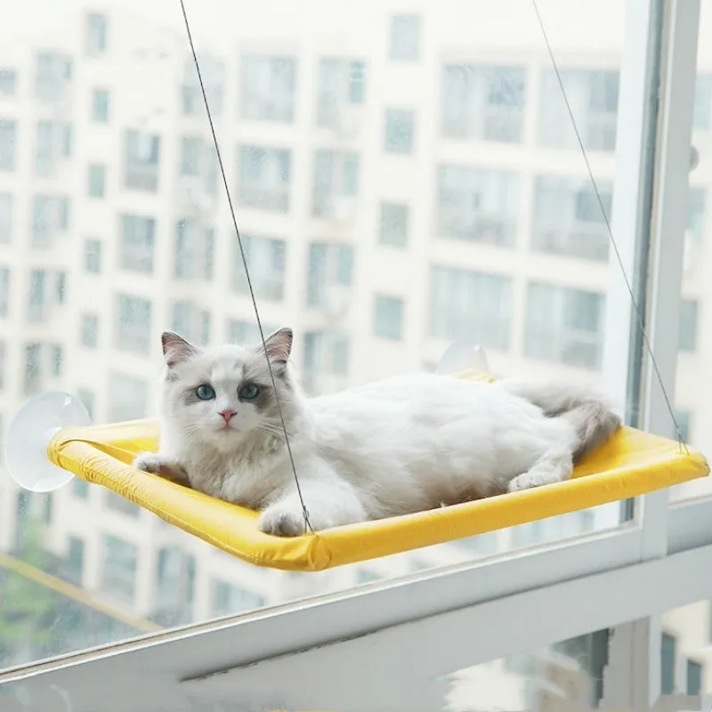Pet Litter Sucker Hanging Cat Window Hammock /  Hamaca colgante para ventana para gatos con ventosa para arena de mascotas