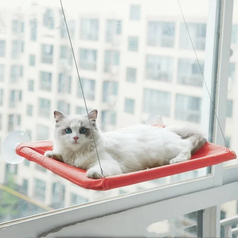 Pet Litter Sucker Hanging Cat Window Hammock /  Hamaca colgante para ventana para gatos con ventosa para arena de mascotas