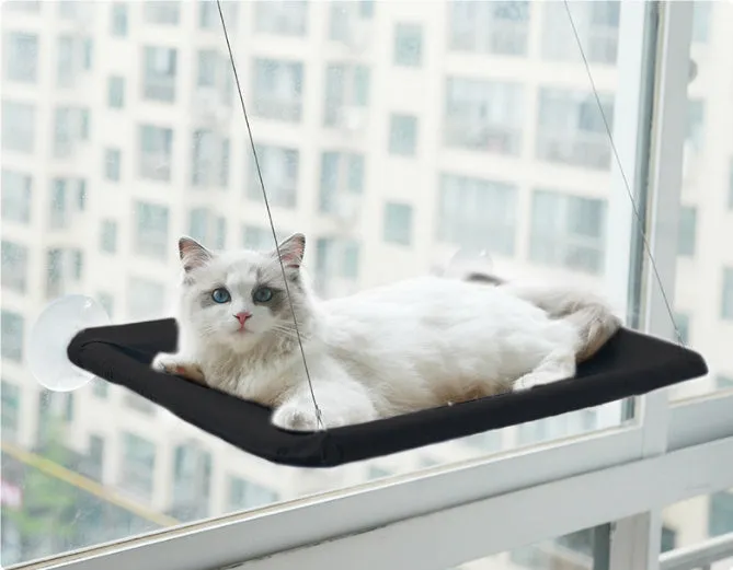 Pet Litter Sucker Hanging Cat Window Hammock /  Hamaca colgante para ventana para gatos con ventosa para arena de mascotas