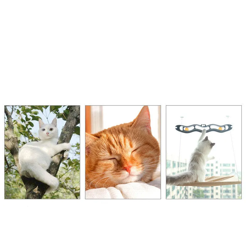 Pet Litter Sucker Hanging Cat Window Hammock /  Hamaca colgante para ventana para gatos con ventosa para arena de mascotas