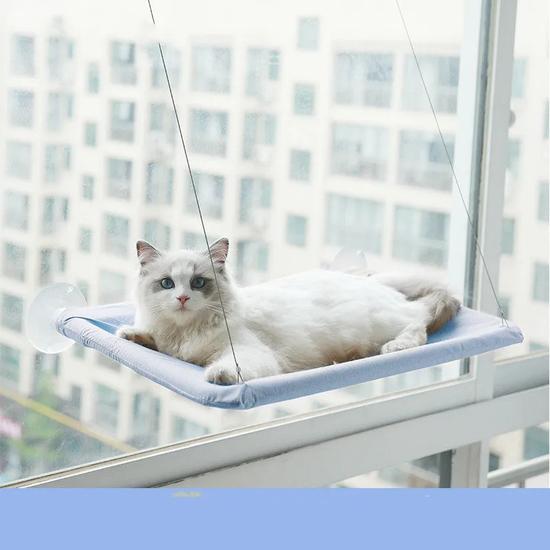 Pet Litter Sucker Hanging Cat Window Hammock /  Hamaca colgante para ventana para gatos con ventosa para arena de mascotas