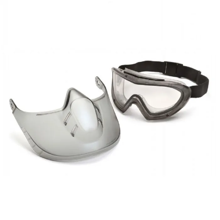 Pyramex Capstone Shield GG504DTSHIELD Safety Goggle with Shield, Clear H2X Dual Lens, One Size, 1 Each