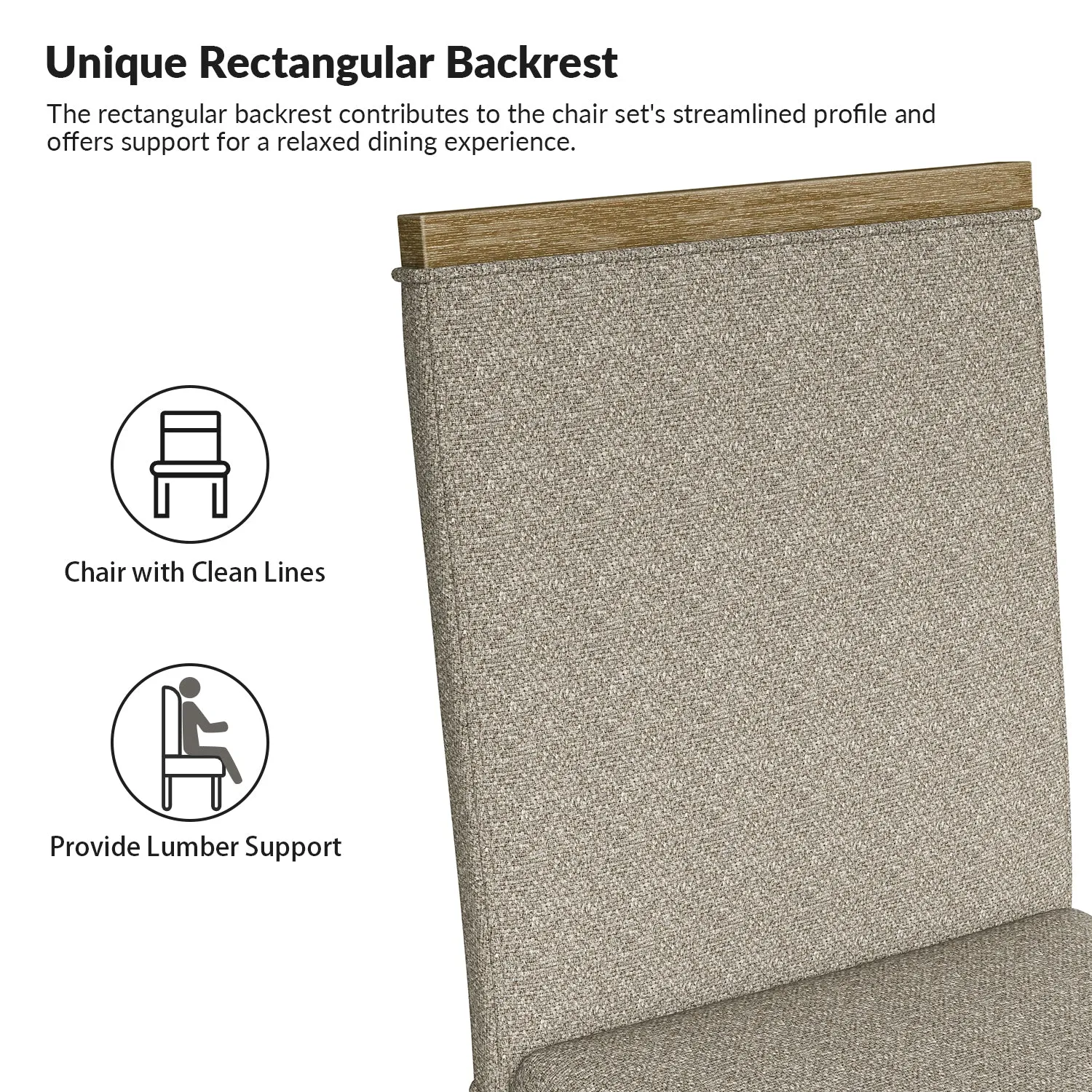 Reynold Modern Upholstered Dining Chair with Solid Wood Leg Set of 2/4/6