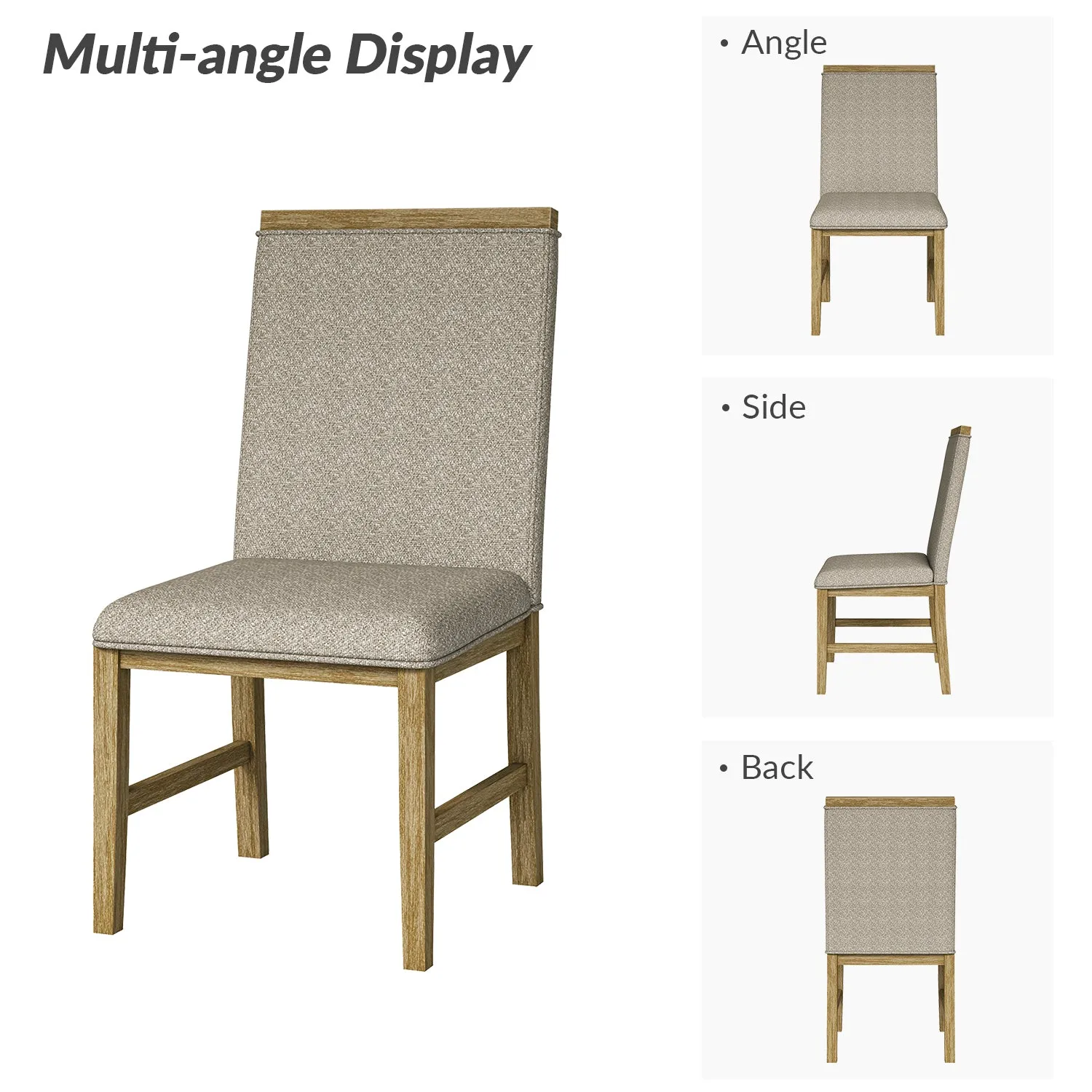 Reynold Modern Upholstered Dining Chair with Solid Wood Leg Set of 2/4/6