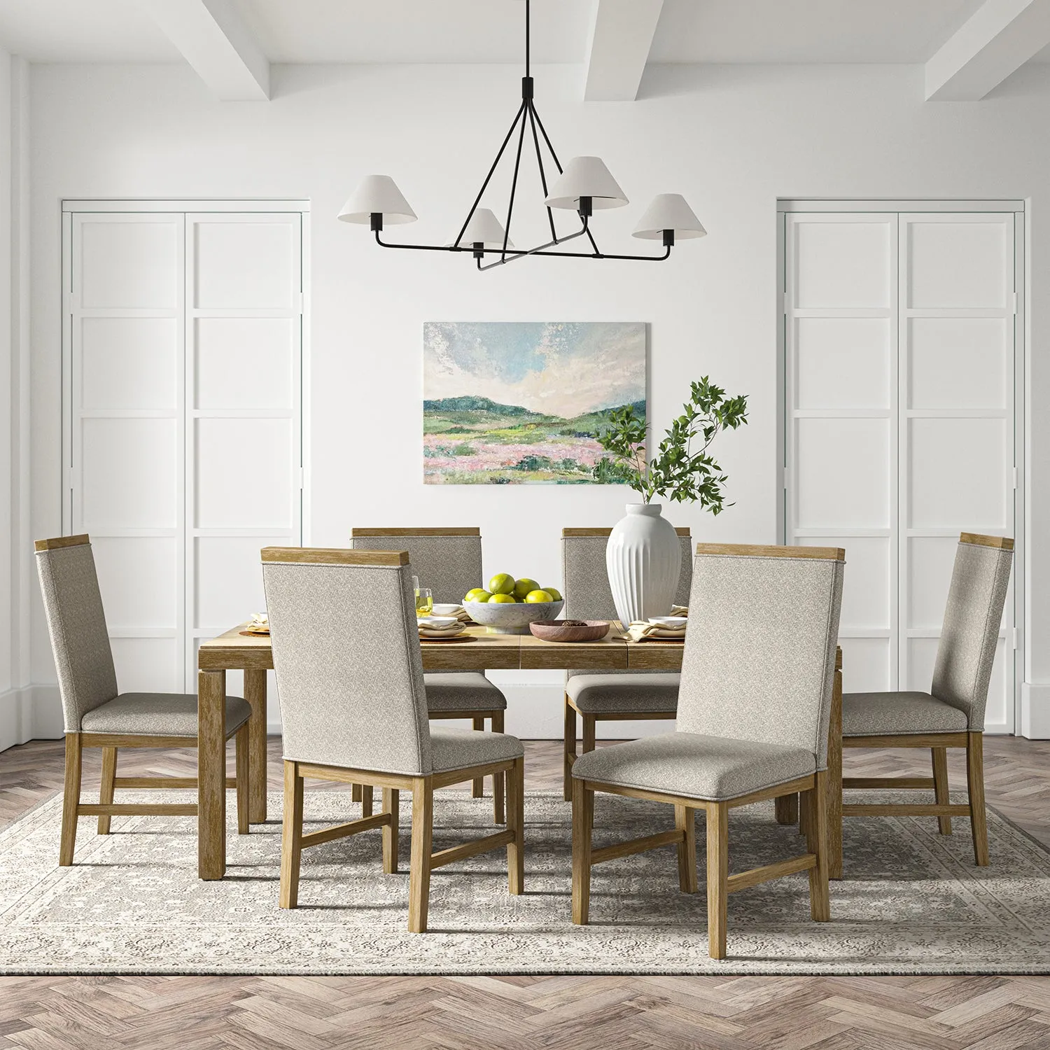 Reynold Modern Upholstered Dining Chair with Solid Wood Leg Set of 2/4/6