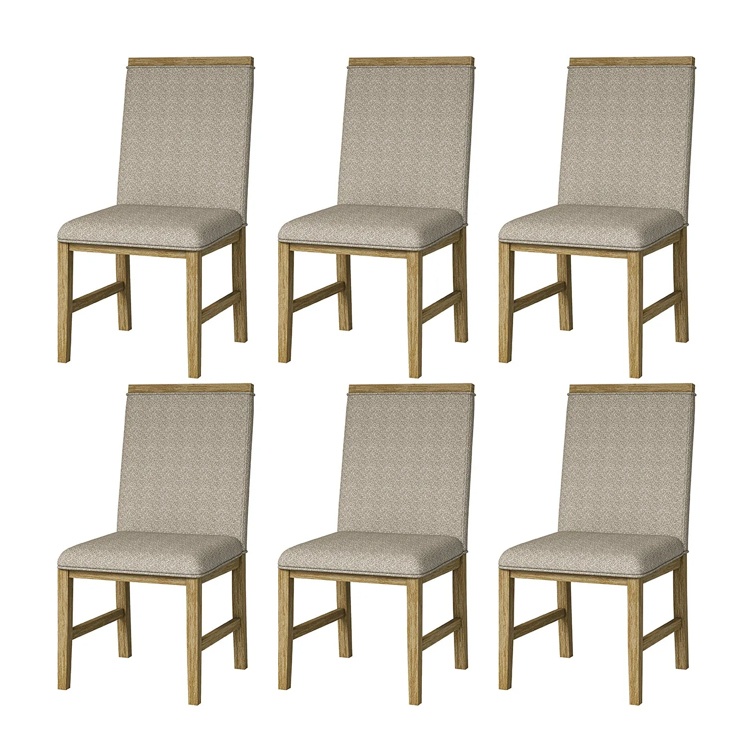 Reynold Modern Upholstered Dining Chair with Solid Wood Leg Set of 6