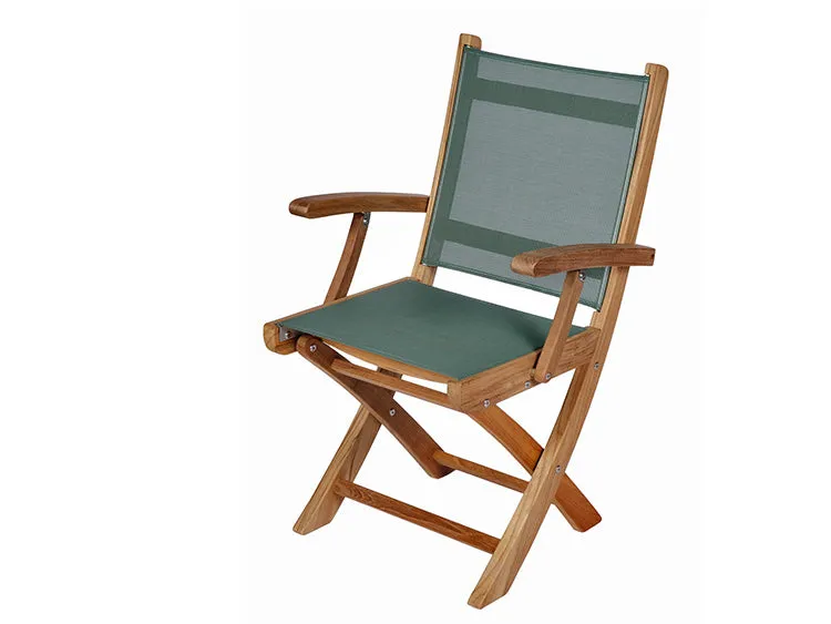 Rinjani Teak 7pc Outdoor Dining Set (Teak 94" Rectangular Table with 6 Teak Yacht Folding Armchairs)