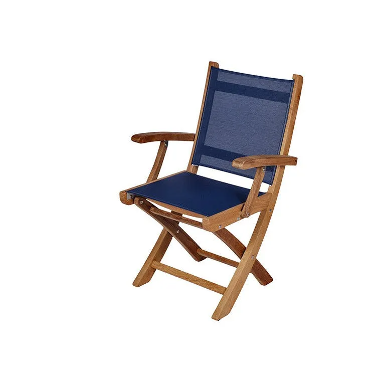 Rinjani Teak 7pc Outdoor Dining Set (Teak 94" Rectangular Table with 6 Teak Yacht Folding Armchairs)