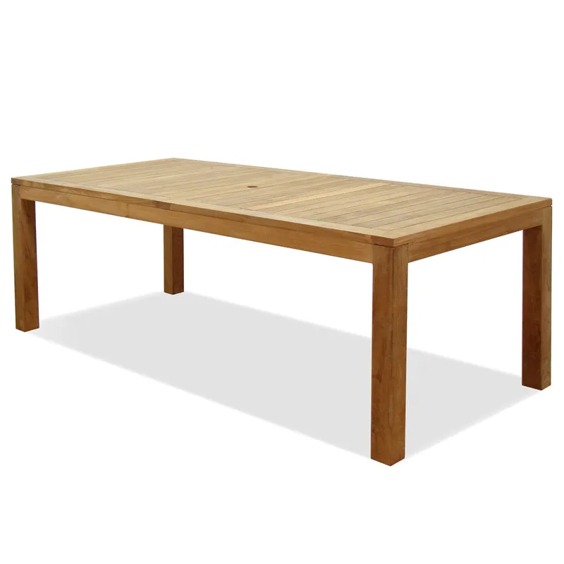 Rinjani Teak 7pc Outdoor Dining Set (Teak 94" Rectangular Table with 6 Teak Yacht Folding Armchairs)