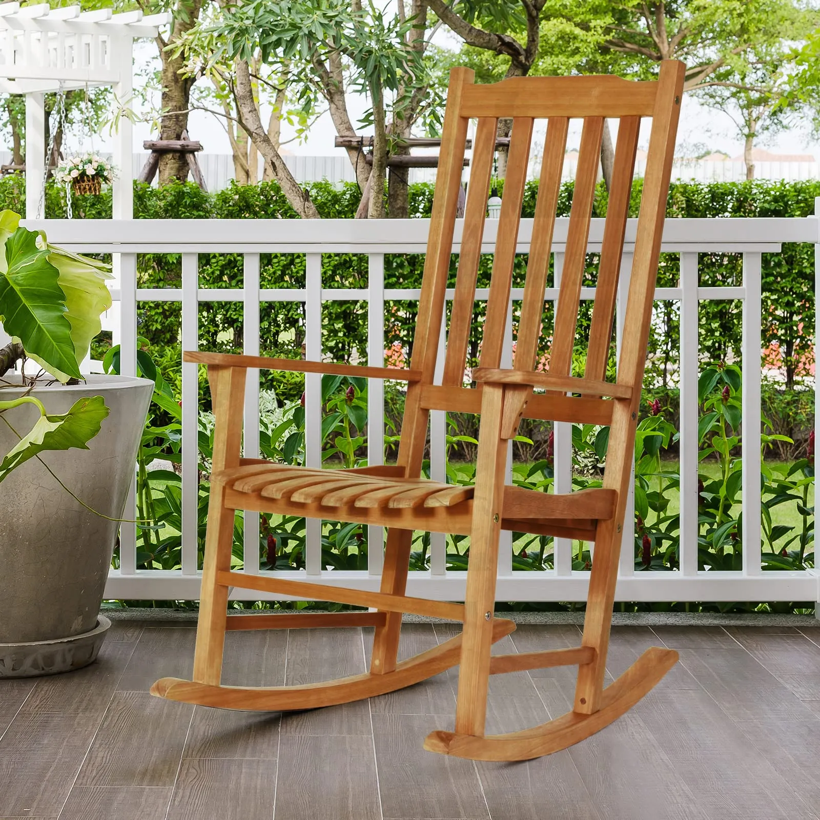 Tangkula Patio Rocking Chair,w/Heavy-Duty 350 LBS Weight Capacity