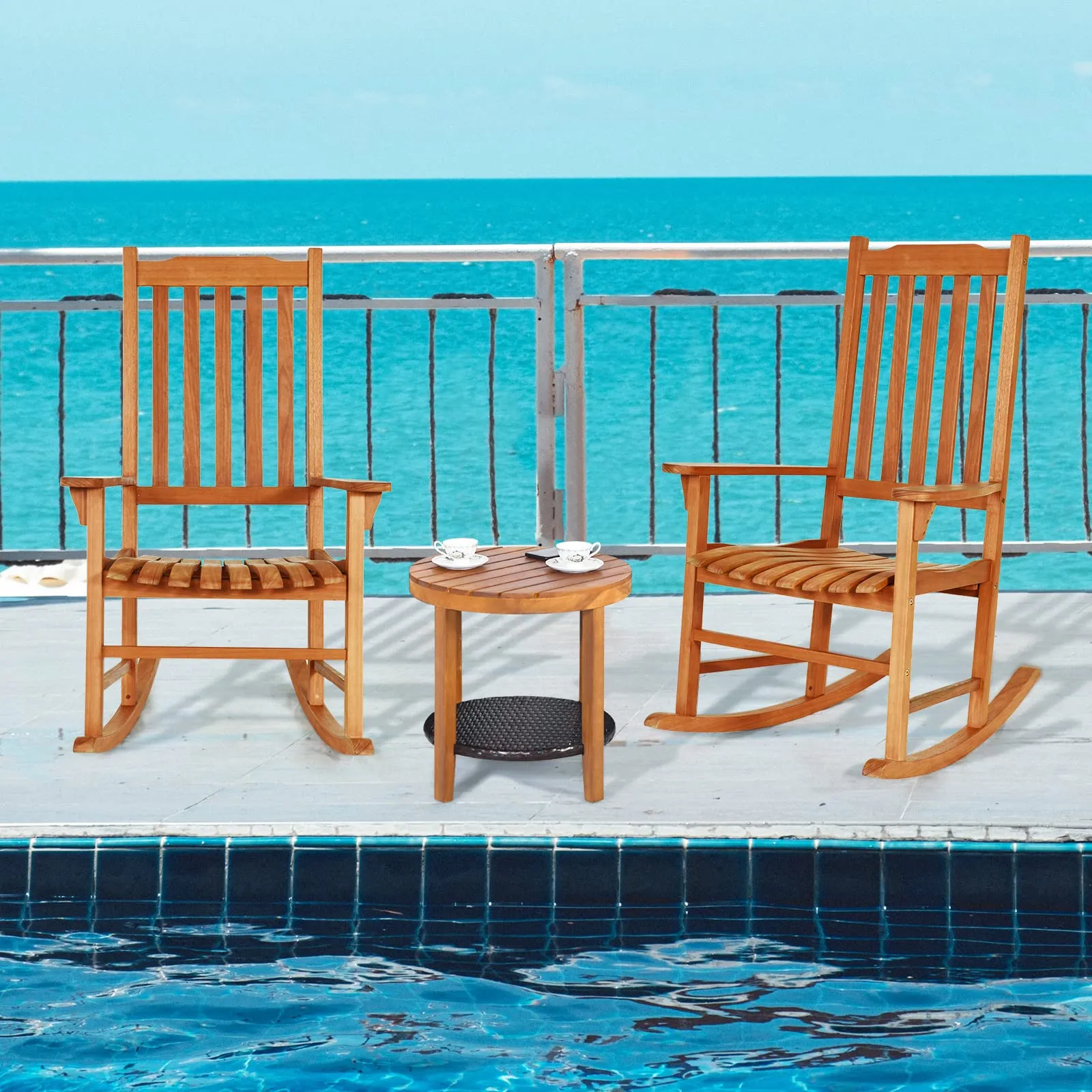 Tangkula Patio Rocking Chair,w/Heavy-Duty 350 LBS Weight Capacity