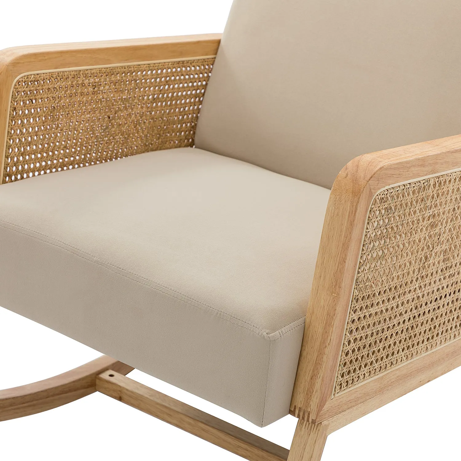 Trachin Rocking Chair with Rattan Arms