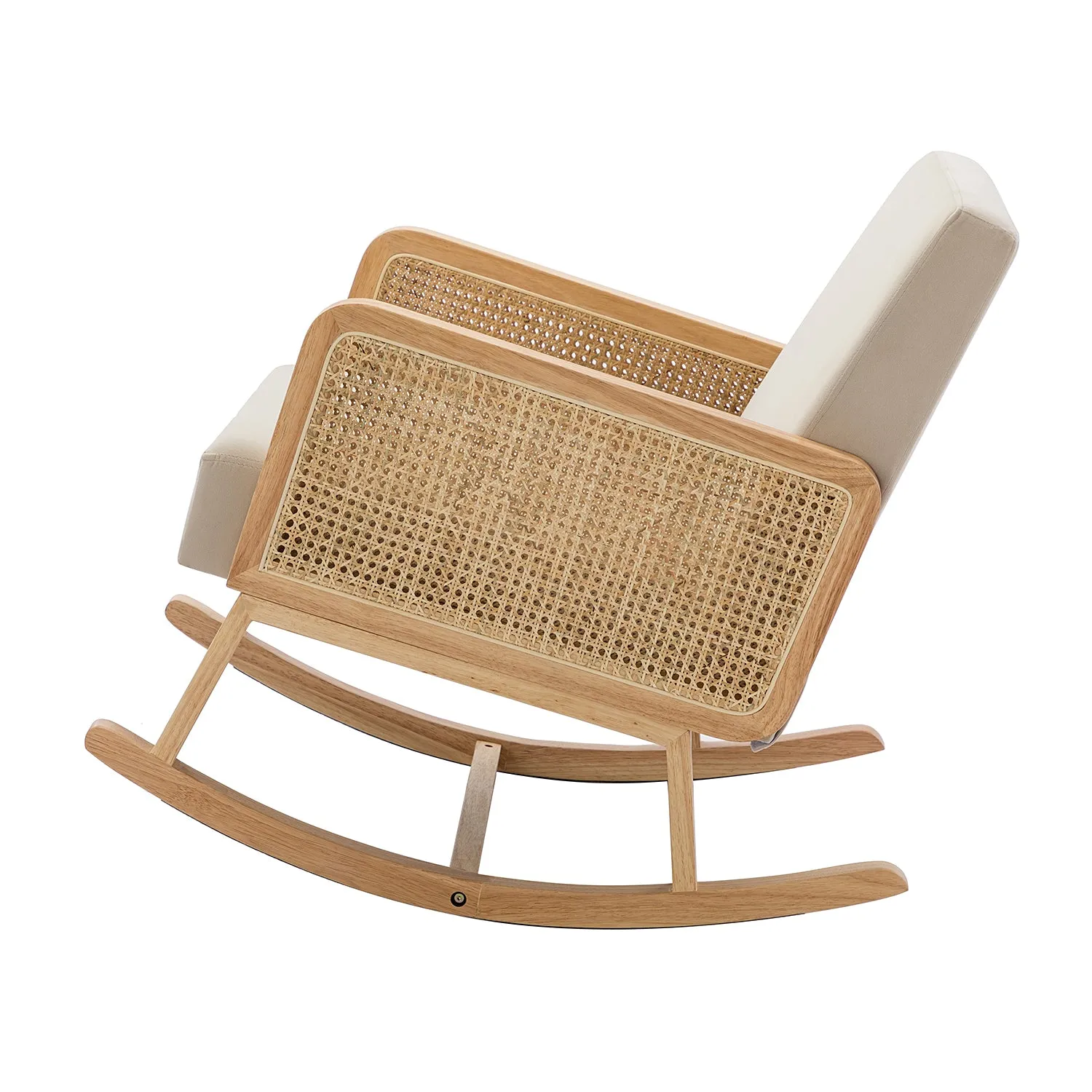 Trachin Rocking Chair with Rattan Arms