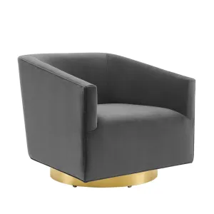 Twist  Accent Lounge Performance Velvet Swivel Chair