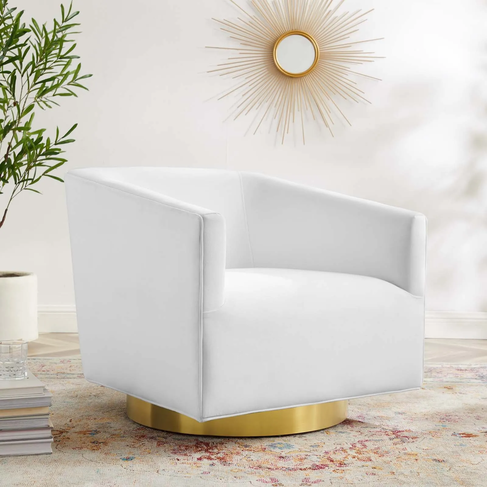 Twist  Accent Lounge Performance Velvet Swivel Chair