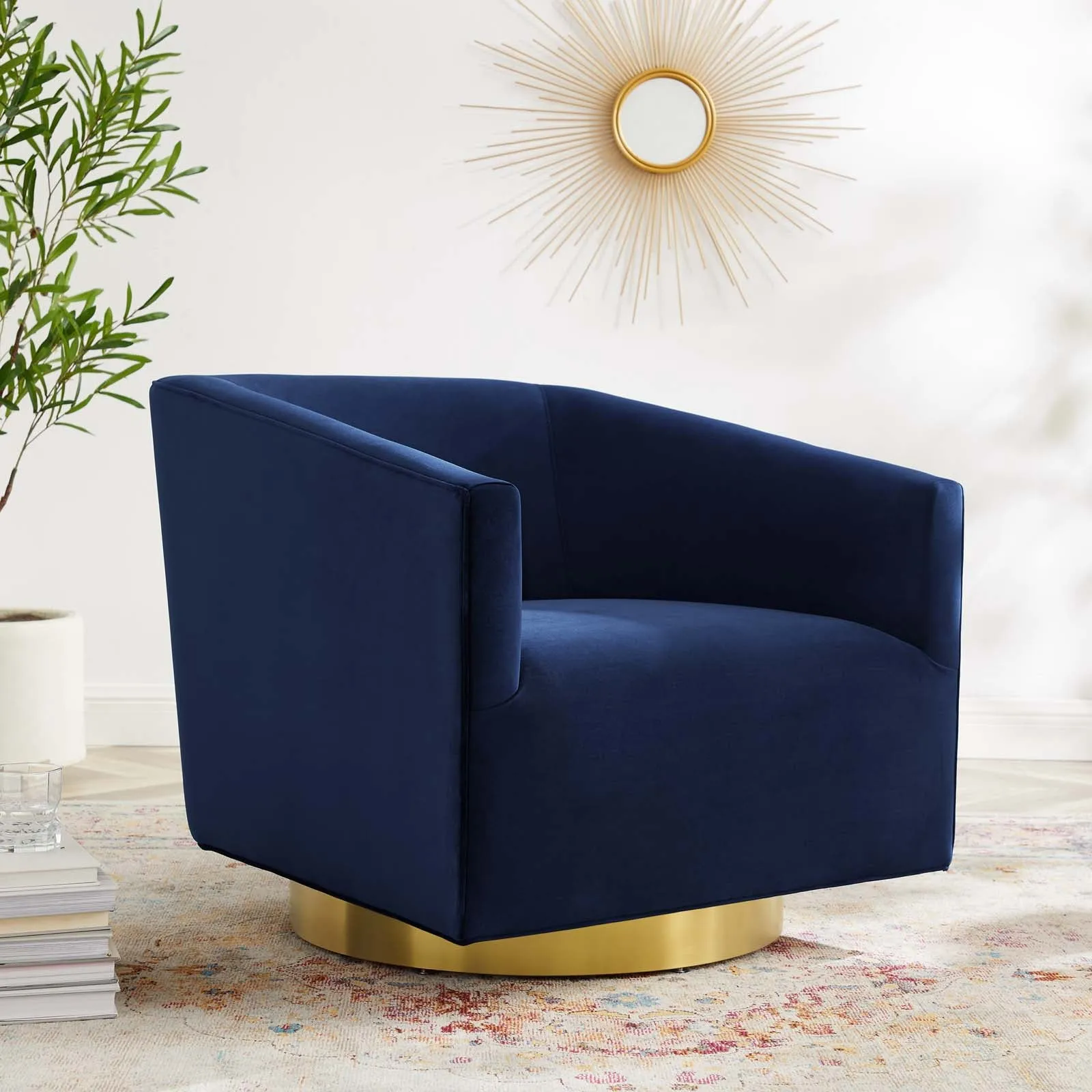 Twist  Accent Lounge Performance Velvet Swivel Chair