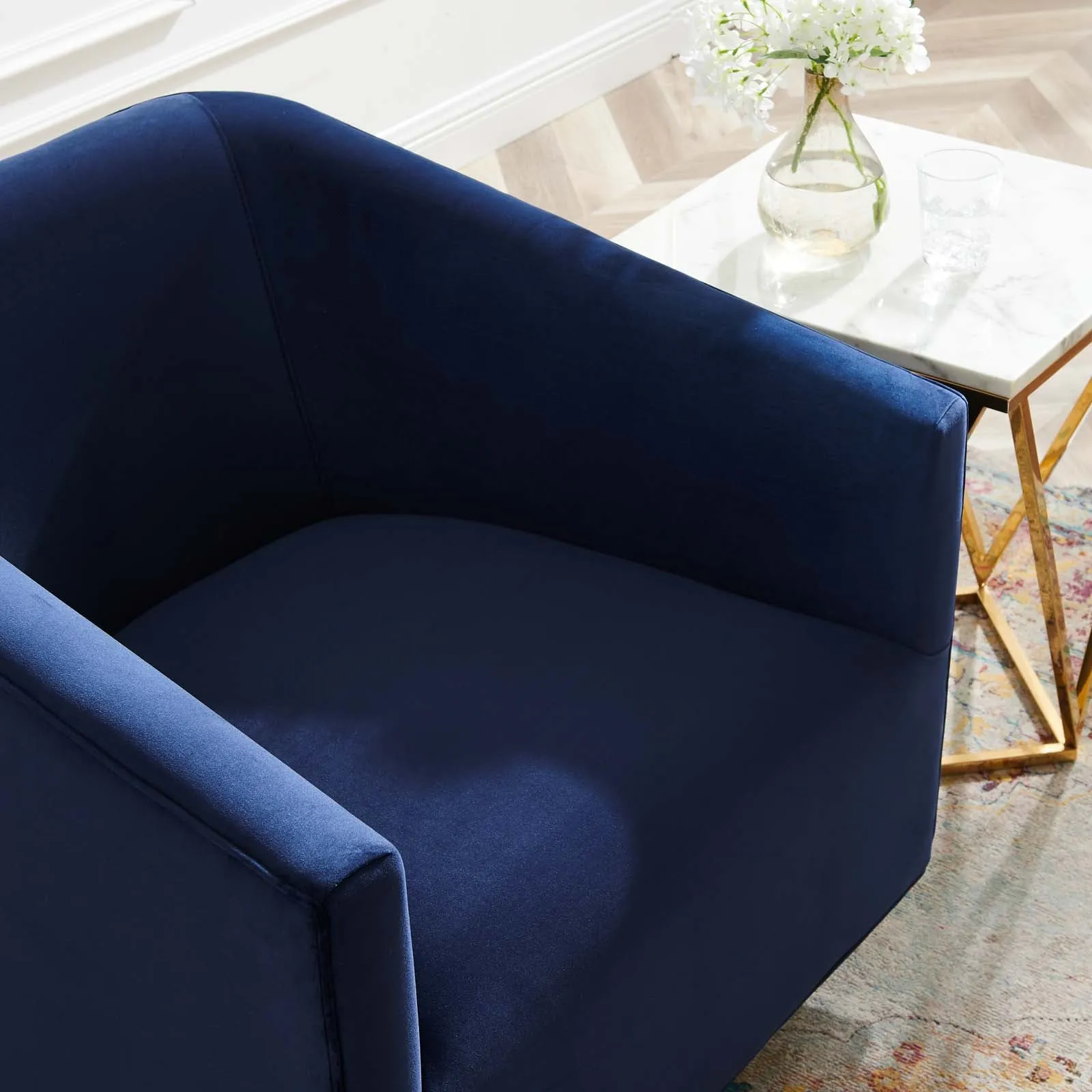 Twist  Accent Lounge Performance Velvet Swivel Chair