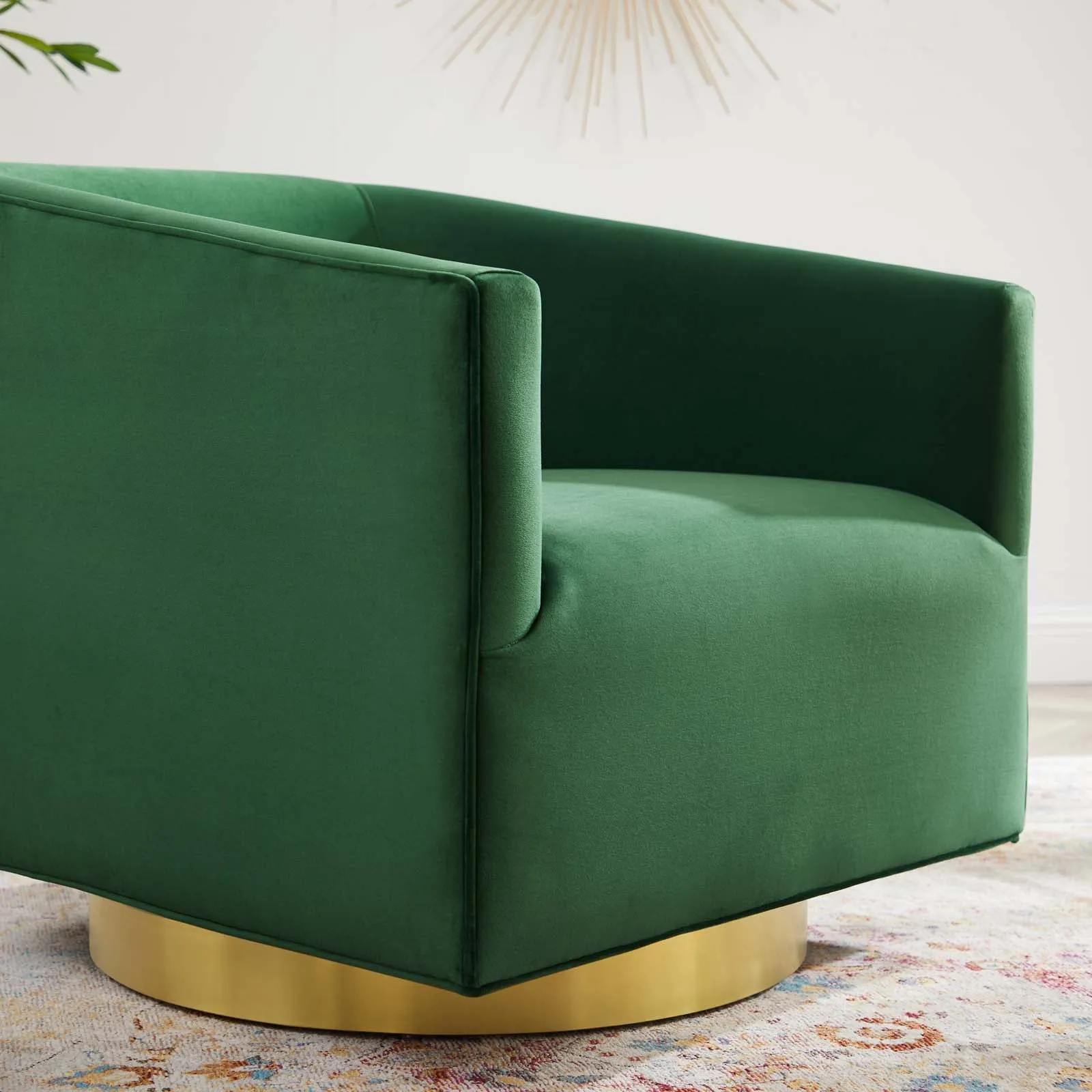Twist  Accent Lounge Performance Velvet Swivel Chair
