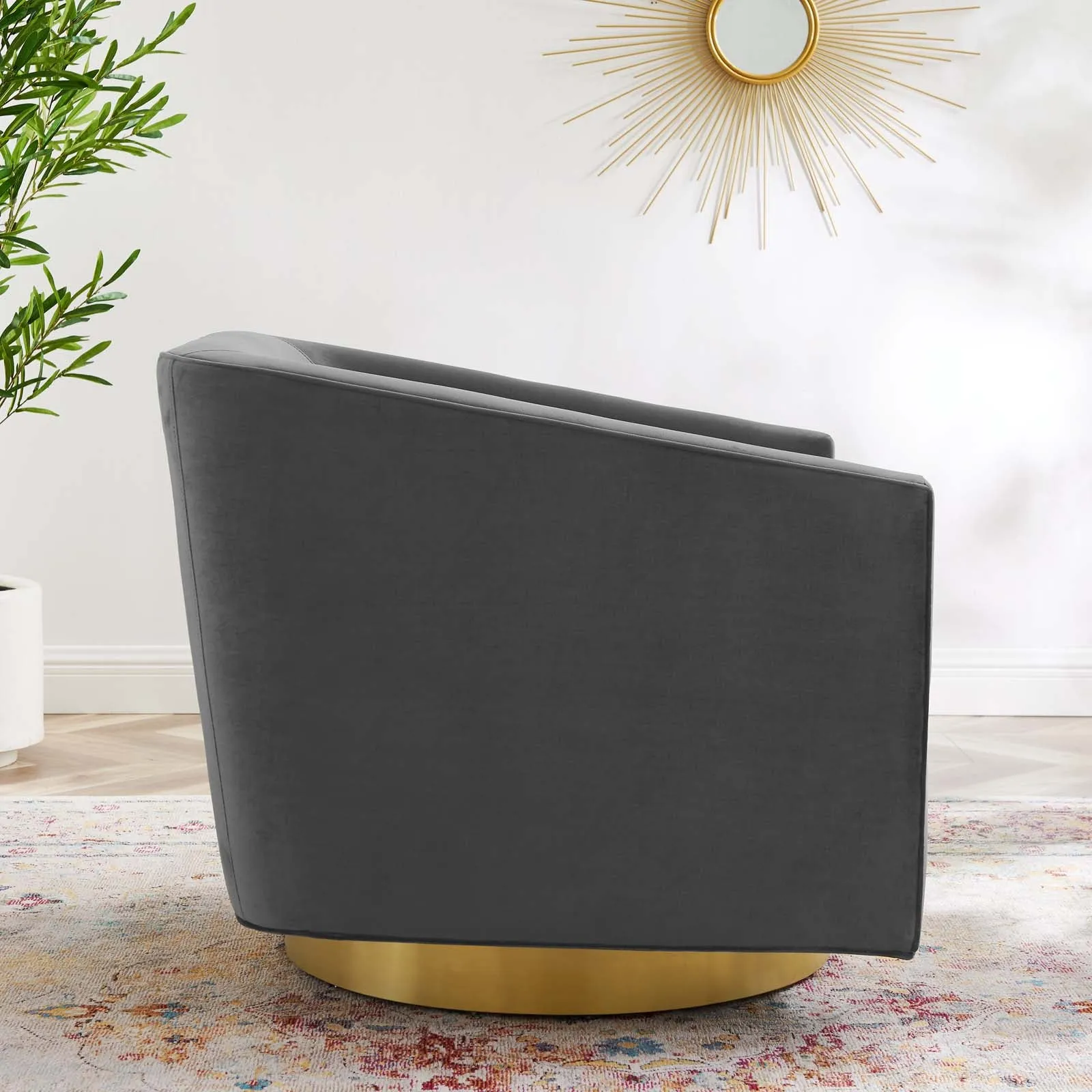 Twist  Accent Lounge Performance Velvet Swivel Chair