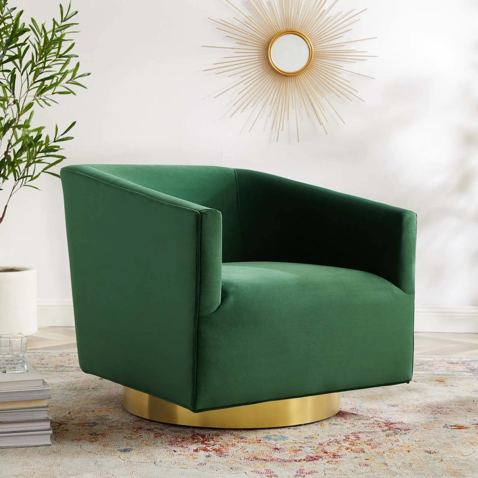 Twist  Accent Lounge Performance Velvet Swivel Chair