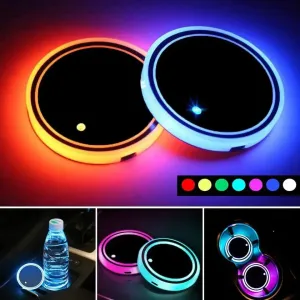 Universal LED Car Cup Holder Light Car ,  7 Colors Cup Holder