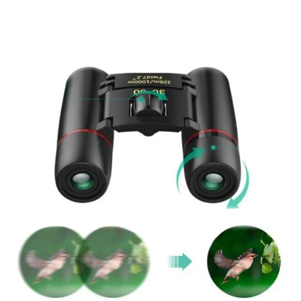 US 1-2 Pc 30x60 Zoom Portable Binoculars Waterproof Hunting Day Night Vision
