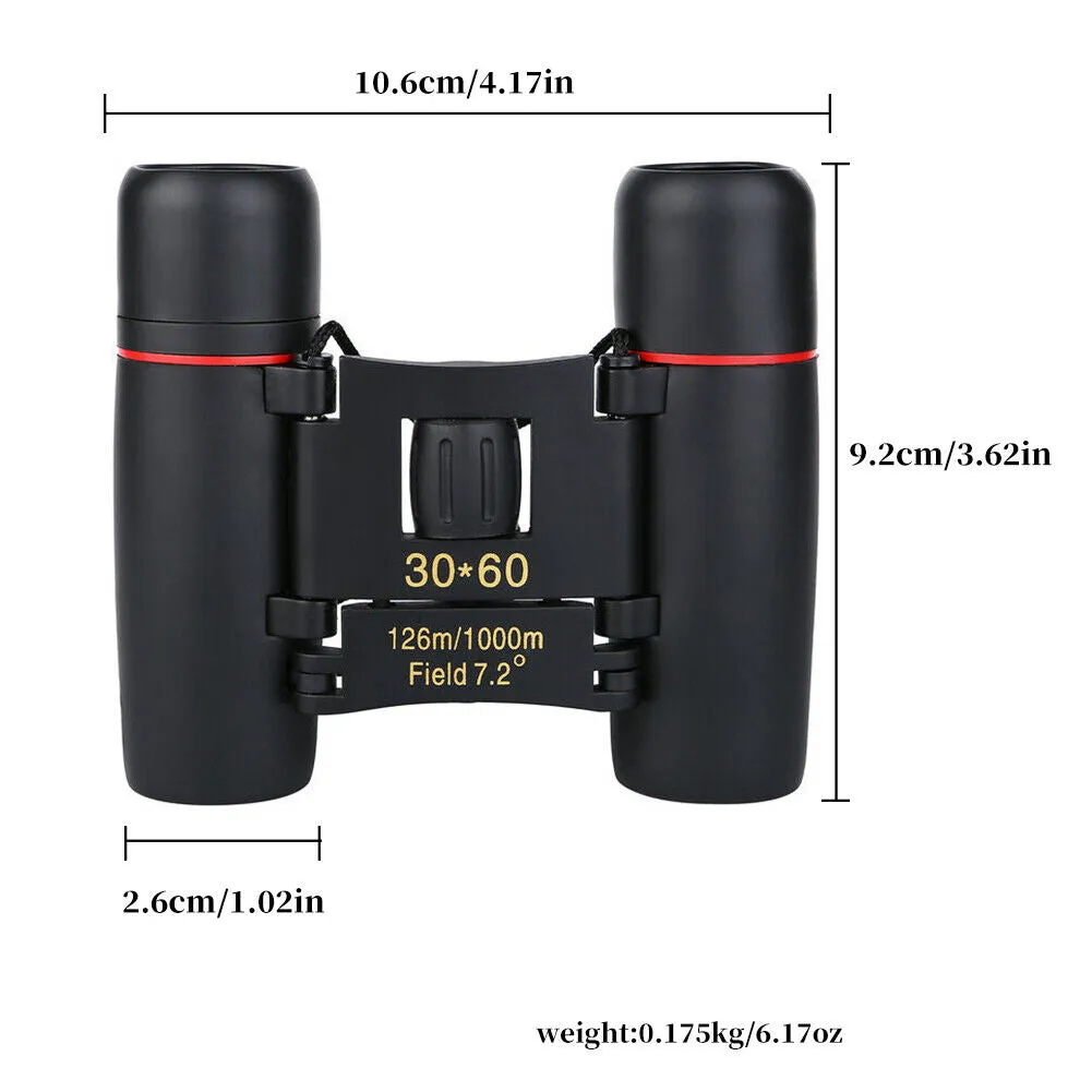 US 1-2 Pc 30x60 Zoom Portable Binoculars Waterproof Hunting Day Night Vision