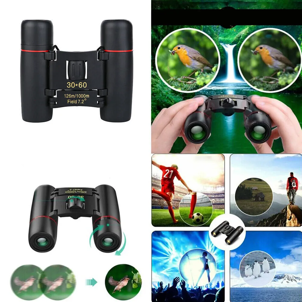 US 1-2 Pc 30x60 Zoom Portable Binoculars Waterproof Hunting Day Night Vision
