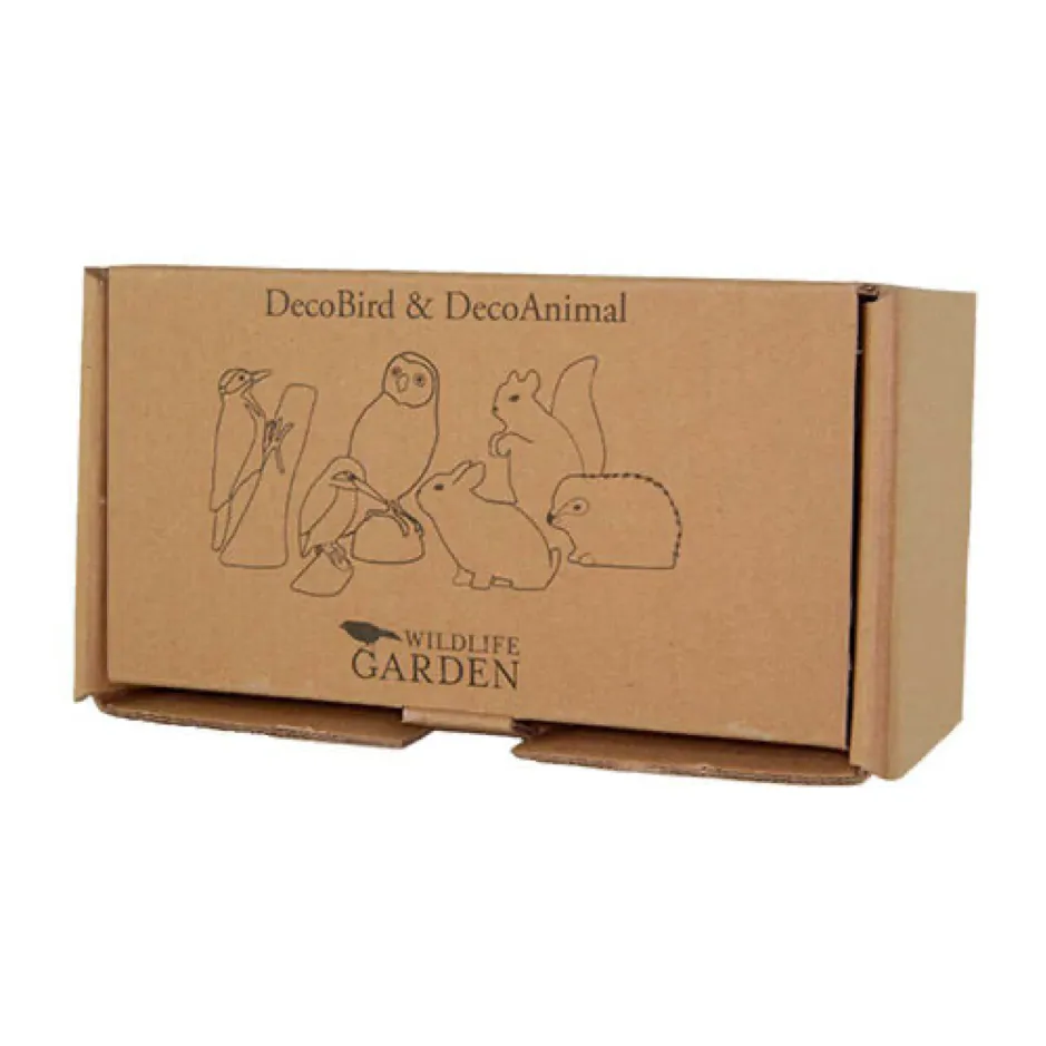Wildlife Garden Decobird Carved Wooden Figure of a Little Owl