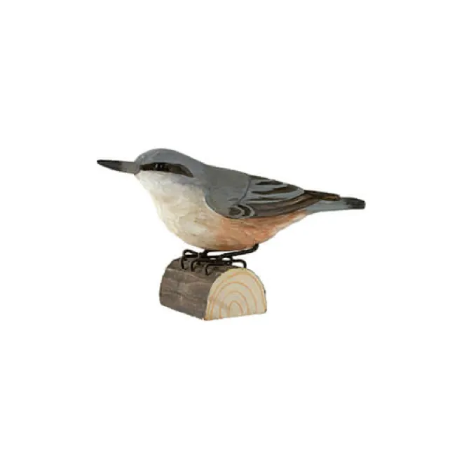Wildlife Garden Decobird Carved Wooden Nuthatch