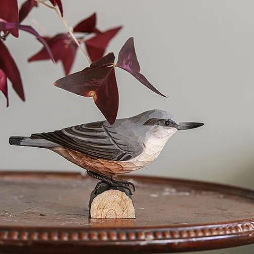 Wildlife Garden Decobird Carved Wooden Nuthatch