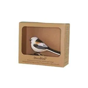 Wildlife Garden Decobird Hand Carved Wooden Figure of a Long tailed Tit