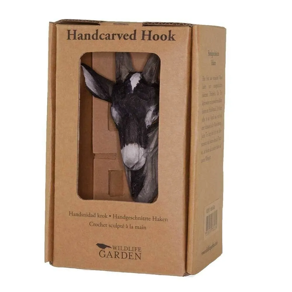 Wildlife Garden Hook Hand Carved Goat
