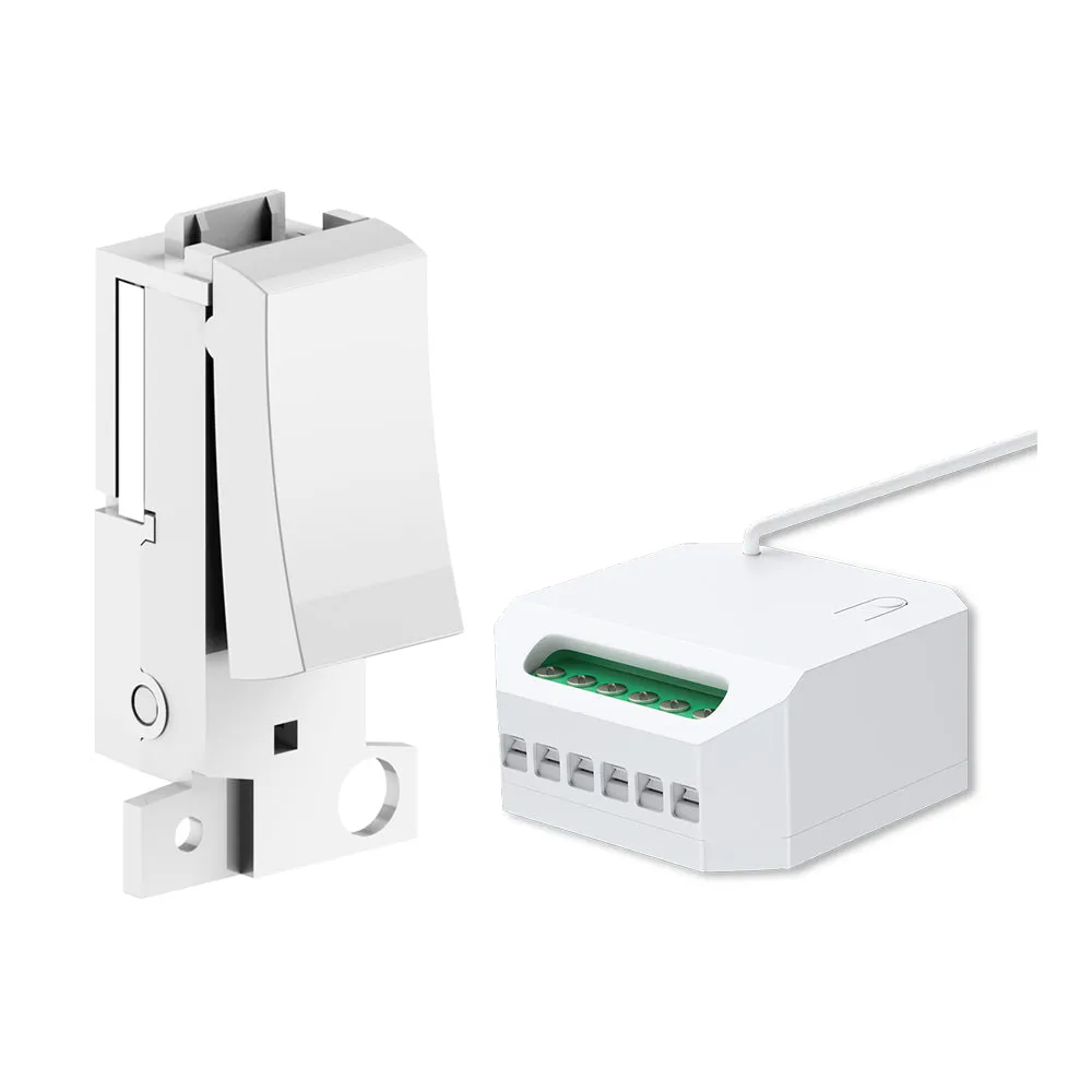 Wireless Grid Switch 1-Gang Click Mini Grid Compatible, White Body with Non Dimmable   WiFi 5A RF Mini Receiver