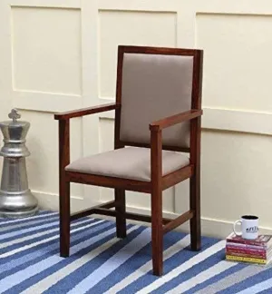 Wooden Twist Wood Standard Arm Cushioned Comfort Back Rest Seating Chair (Sheesham Wood)